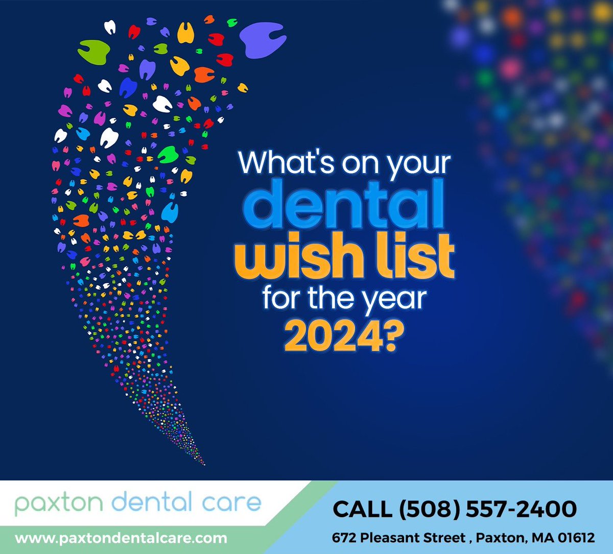 Paxton Dental Care offers a wide array of dental services to help you begin the new year with a new smile. Explore your options at paxtondentalcare.com for a beautiful smile that radiates good health. #dentistry #dentalwishlist #drscottsiemen #paxton #MA