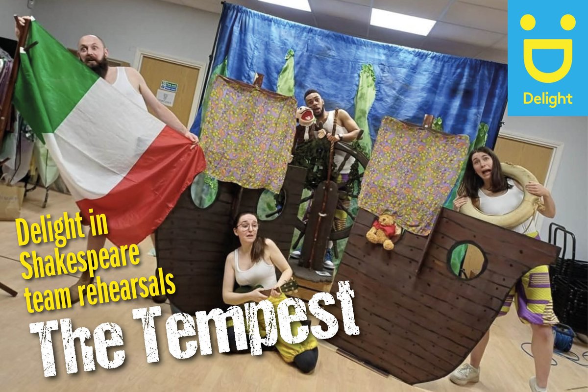 Delight in Shakespeare are rehearsing for The Tempest! Then children & teachers have 6 wks to explore script writing, theatre prod & drama skills to create their own version of the play. ow.ly/woAq50QnnKS @Delightcharity #GSC #Guildford #localtheatre #tempest #delight