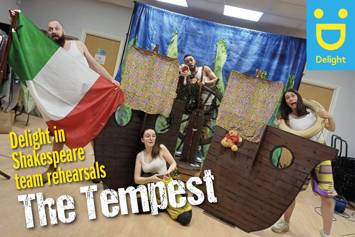Delight in Shakespeare are rehearsing for The Tempest! Then children &amp; teachers have 6 wks to explore script writing, theatre prod &amp; drama skills to create their own version of the play. 
ow.ly/woAq50QnnKS
<a href="/Delightcharity/">Delight</a>
#GSC #Guildford #localtheatre #tempest #delight