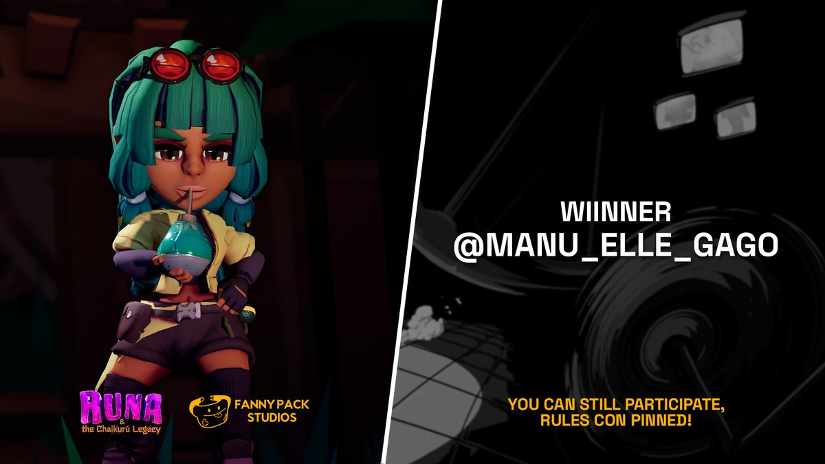 FannyPackStu's tweet photo. THE WINNER OF THE FIRST RUNA & THE CHAIKURU LEGACY KEY IS @manu_elle_gago !! Congrats! 🎉
There’s a @GhostCStudio free key tomorrow, you can still participate! Rules on pinned! 📍
#giveaway #indiegame #gamedev #fannypackstudios #ghoststudios #free #freekey https://t.co/Ek1y57InPY
