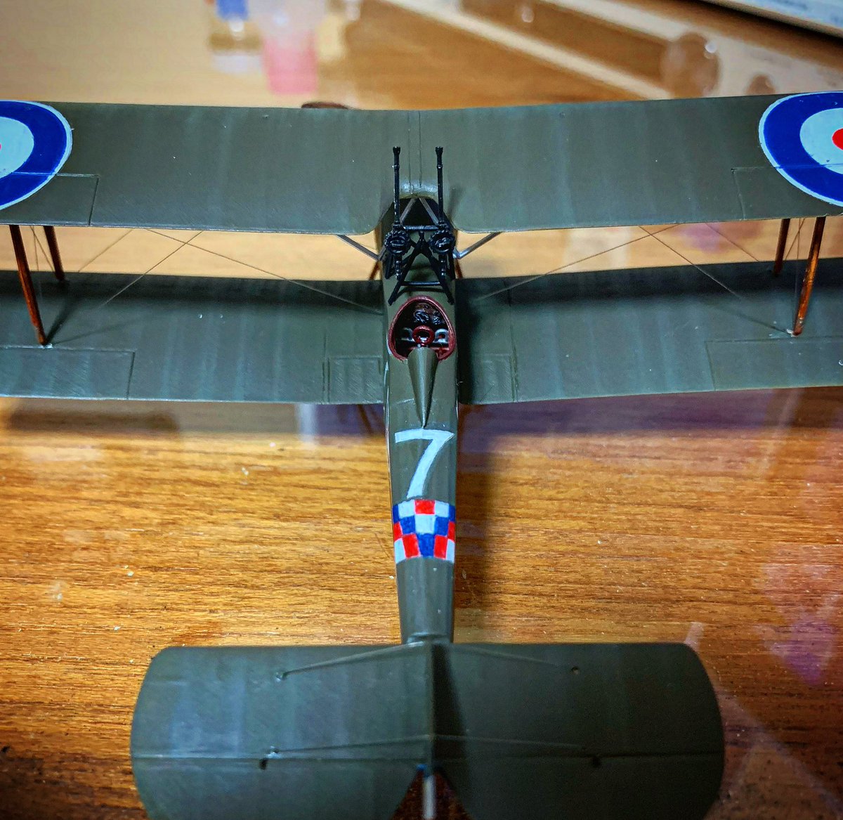 ducayama's tweet photo. ソッピースストラッター完成しました。明日、太陽光で写真撮ってみようと思います。

#biplane 
#sopwith https://t.co/2CglOgnLpF