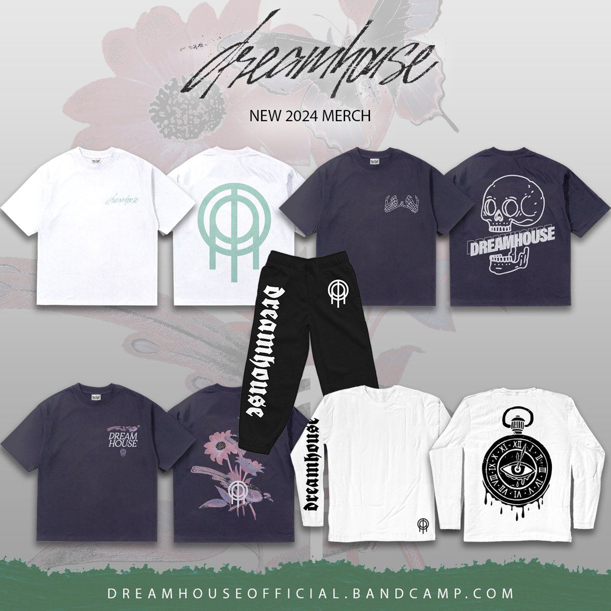 NEW YEAR, NEW MERCH! 🎉 Limited supplies on some of these, head on over to our Bandcamp ⬇️ dreamhouseofficial.bandcamp.com