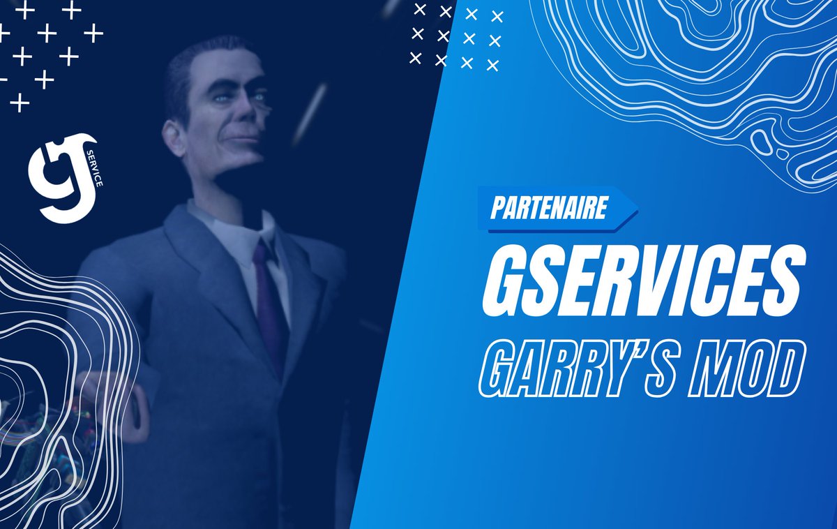 🌟 Découvrez GServices - Votre Prestataire Ultime pour Garry's Mod !

💻 Développeur gLua, Montages Vidéos, Publication Workshop, Création Discord sur mesure, Mapping, Modélisation, etc

Rejoignez le Discord de notre partenaire GServices !
🔗 discord.gg/gservices