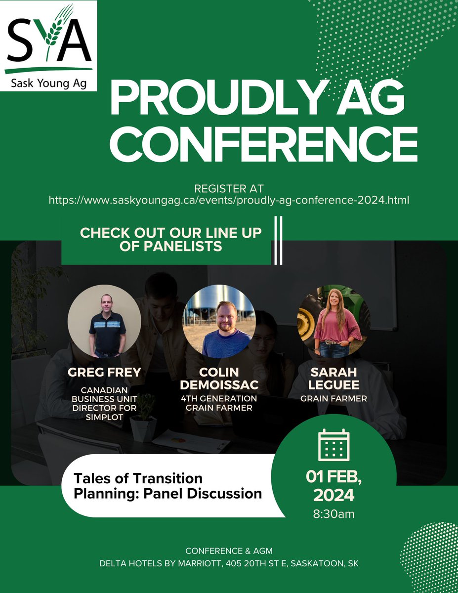 Proudly Ag Conference Tales of Transition Planning: Panel Discussion Don't Miss it, register today! saskyoungag.ca/events/proudly…