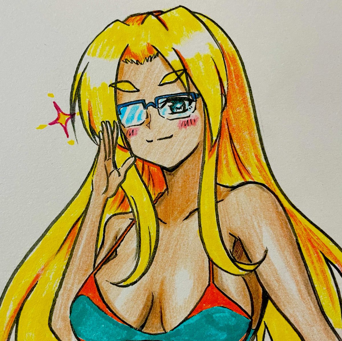 ハルカ「年末にミコを描いて頂いたので私もハルカさんを描きました描かれた恩は描いて返す精神」|舞調（ぶちょう）のイラスト