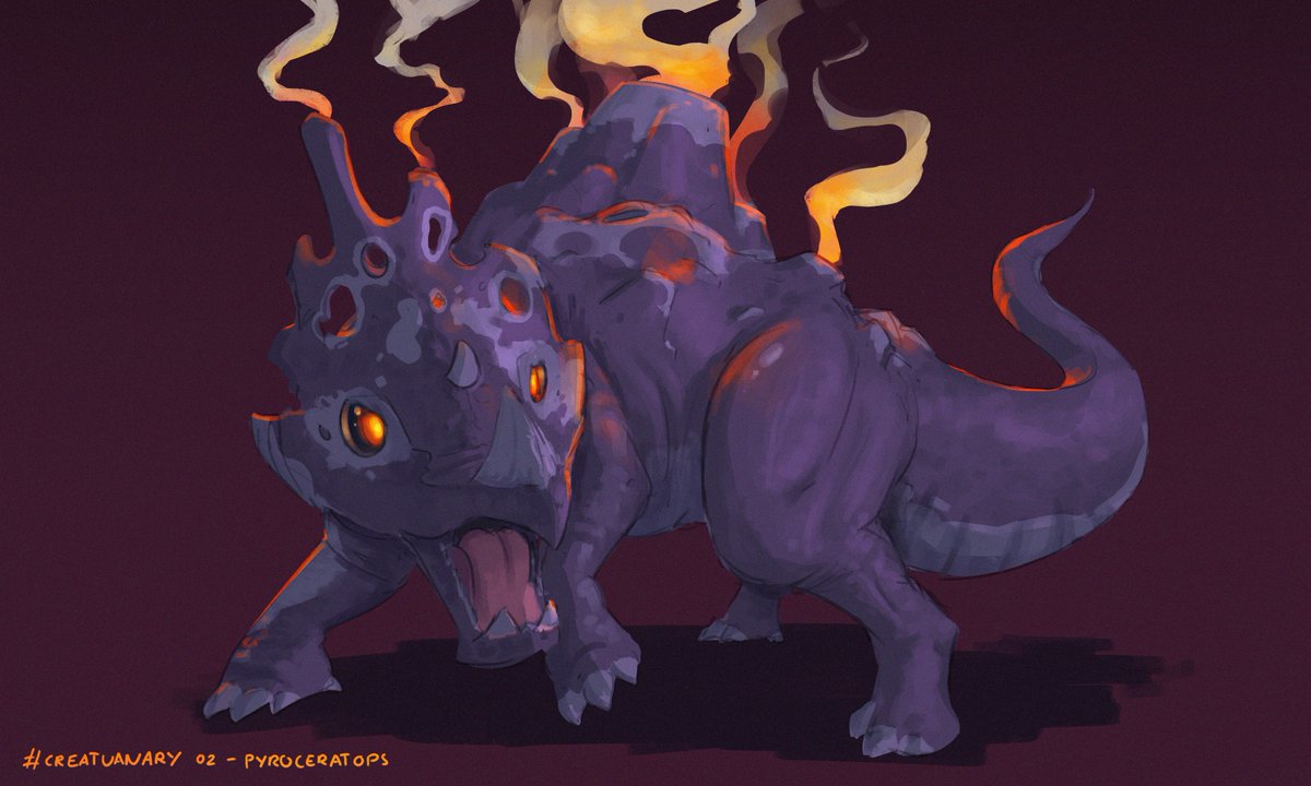 Soso98c's tweet photo. Day 2 - Pyroceratops #creatuanary2024 #creatuanary #art #pyroceratops https://t.co/v406r8isN1