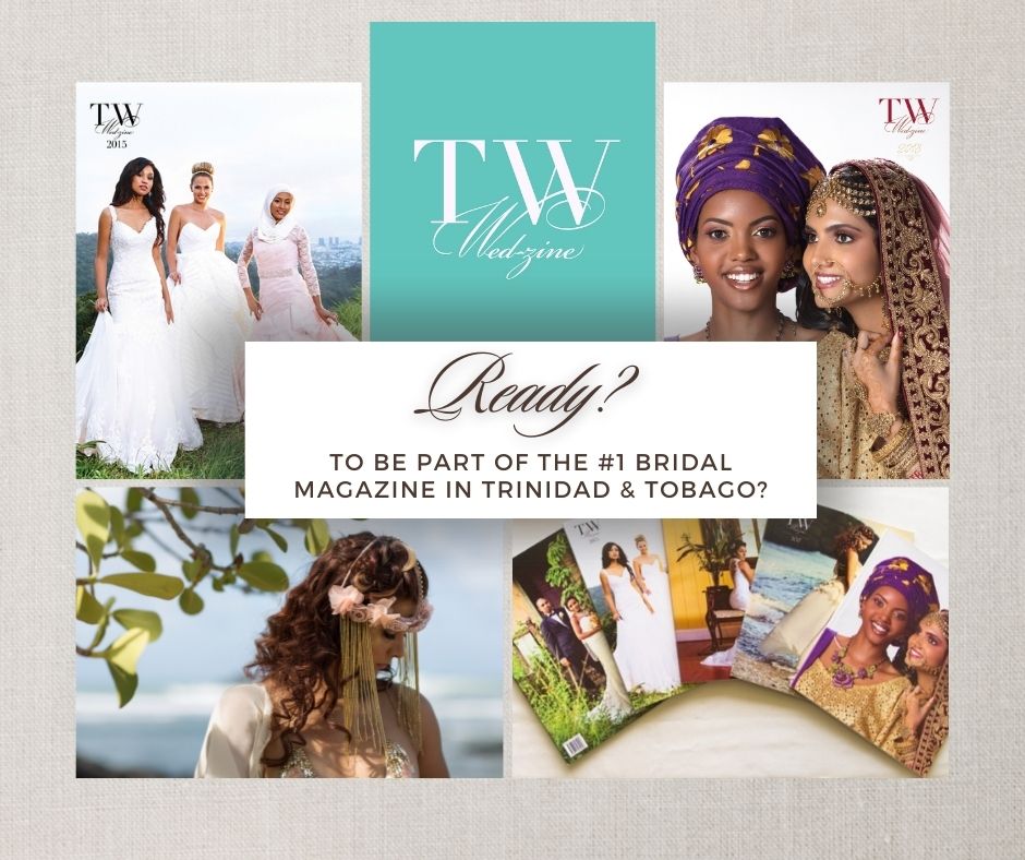 TW Wed-Zine 2024 Magazine bookings are open to brands and businesses that want to reach engaged women and couples. 
Interested in being featured? 
Email: magazine@trinidadweddings.com 
#TrinidadWeddings #twloves #twwedzine #itsknotdifficultbook #weddingplanning #weddingtrends2024