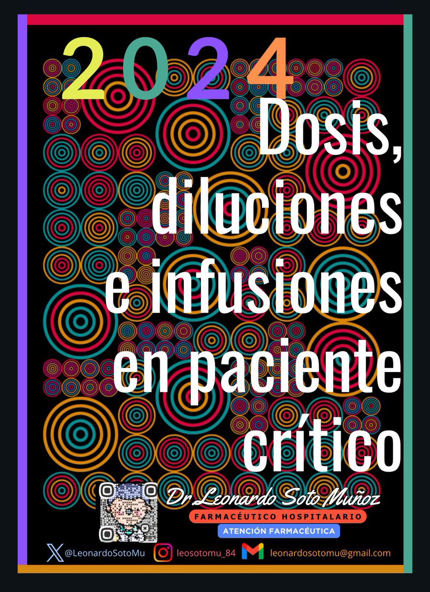 OrlandoRPN's tweet photo. Dosis e Infusiones en Paciente Crítico 💊 💉 

Descarga gratuita: https://t.co/0hcob2Wj1S

Del Prof. Leonardo Soto-Muñoz https://t.co/qR6lAaHYFS