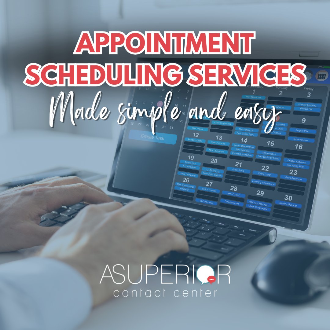 superiorcallctr's tweet image. Say goodbye to scheduling headaches! Our appointment scheduling service simplifies the process, allowing you to focus on what you do best.

#ContactCenter #AnsweringService #ASCC