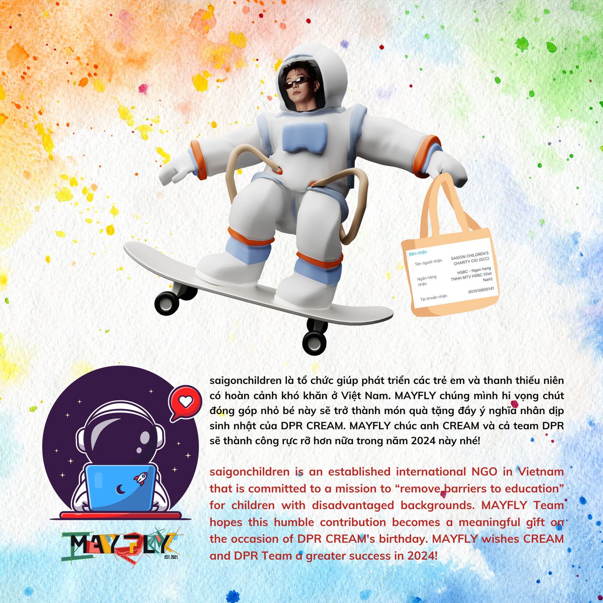 dpr_ice's tweet photo. To celebrate @_DPRLIVE @dabin_kr &amp; @_DPRCREAM birthday, MAYFLY, on behalf of "DPR - DREAM PERFECT REGIME," has also contributed a humble part to 2 charity organizations as a meaningful birthday gift for our boys.

#CTYLDABIN #DPRLIVE @CTYL_Official 
#DPRCREAM https://t.co/Yt7dboihH5