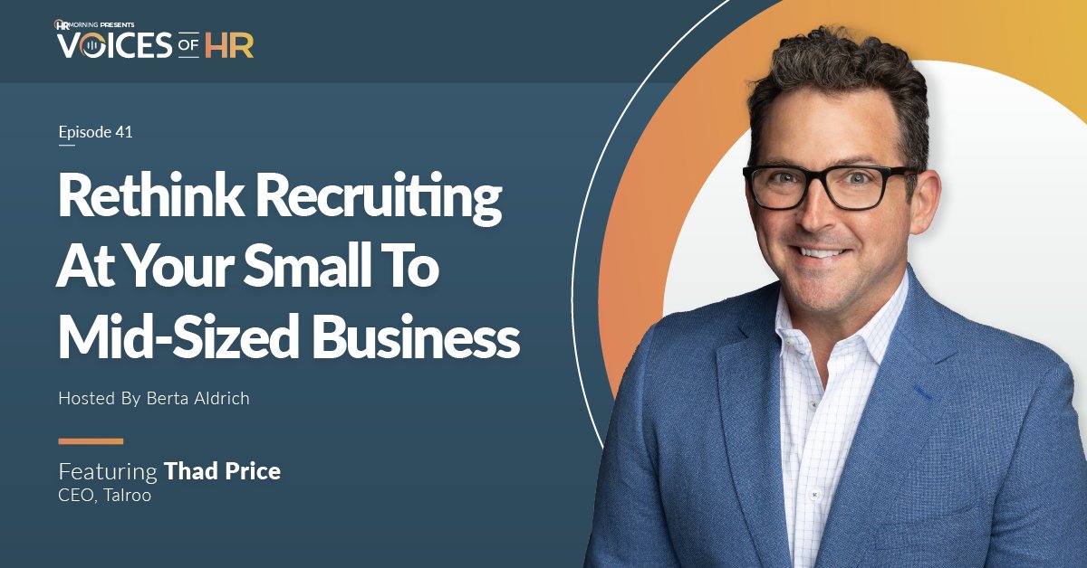 It's a new era of recruiting. Find out how your SMB can take advantage of it in our newest #VoicesofHR episode. Check out our newest episode featuring Thad Price, CEO of @Talroo_Official here: rfr.bz/t8unxb2