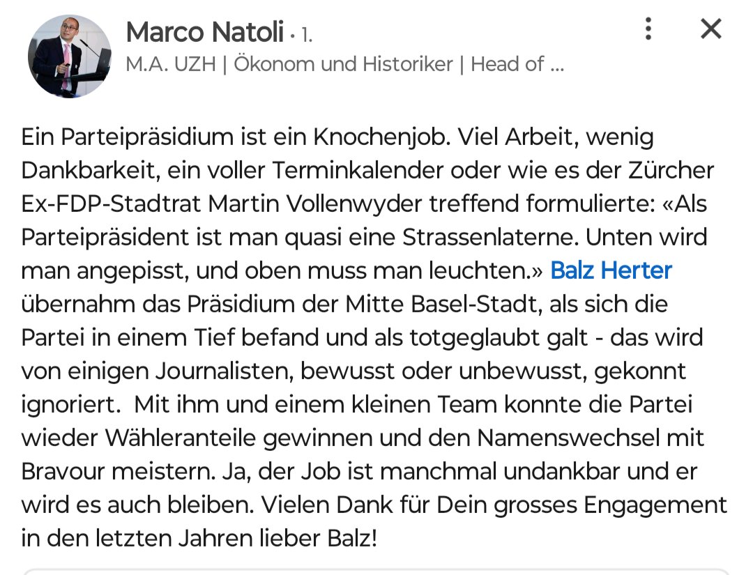Patrick Huber (@patricks_huber) on Twitter photo Unser Parteivize Marco Natoli bringt es wunderbar auf den Punkt: Dangge fĂŒr alles, <a href="/BalzHerter/">Balz Herter</a>! Unser Parteivize Marco Natoli bringt es wunderbar auf den Punkt: Dangge fĂŒr alles, <a href="/BalzHerter/">Balz Herter</a>!