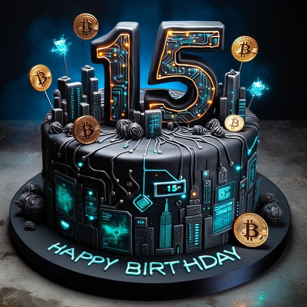 💙HAPPY BIRTHDAY💙 #Bitcoin turns 15 years old today! 🥳 On 03.01.2009 the  first Bitcoin genesis block was mined. #bitcoinnews #Bitcoin #HODL  #CryptoNews #Crypto