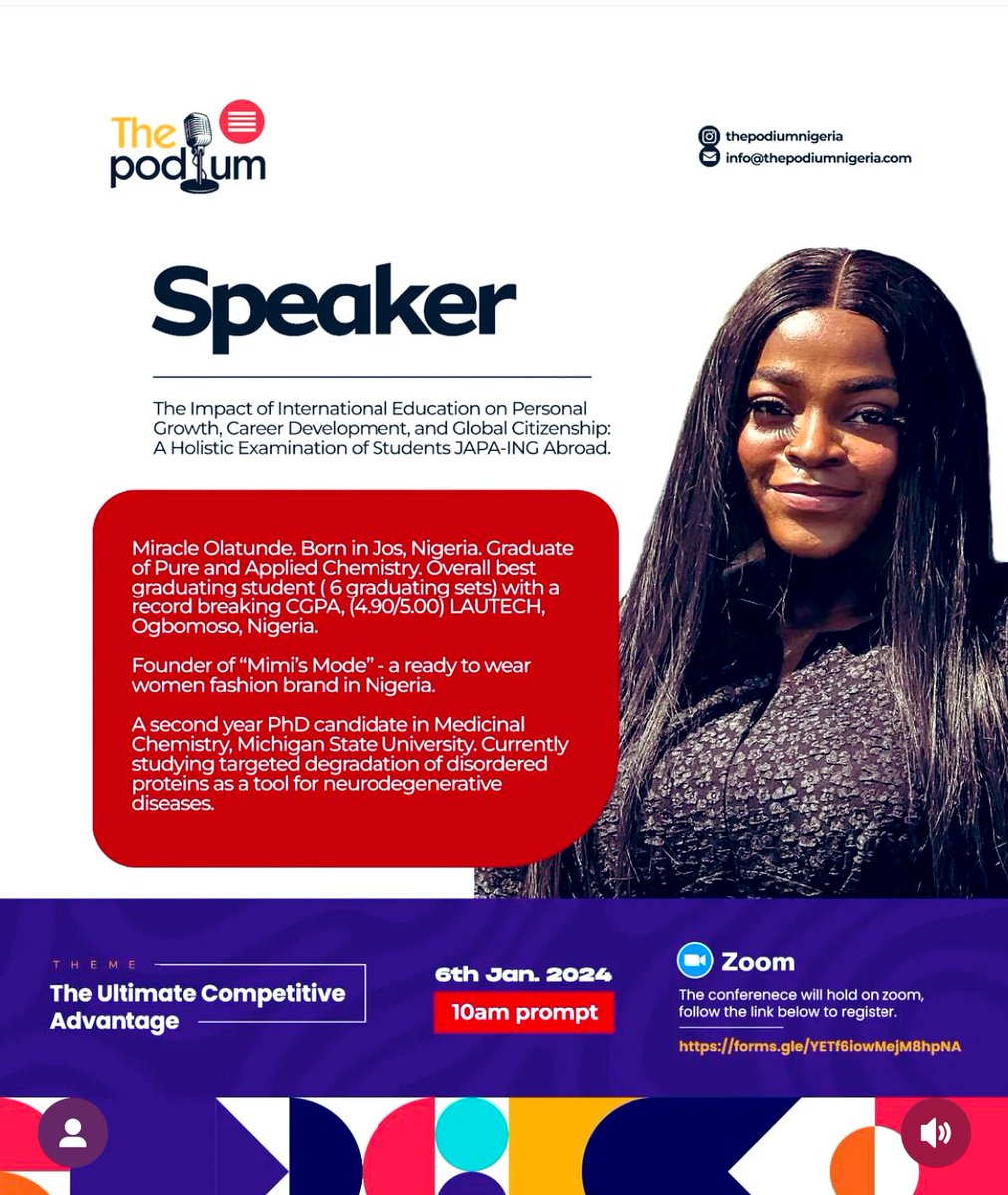 ChemistryTailor's tweet photo. Have you registered for The Podium’s Conference? It promises to be impactful with lots of surprises for the participants. 

https://t.co/UG8JmHHPuL

6th January, 2024. 10 am (WAT)

Don’t say I didn’t do anything for you this year. ☺️ https://t.co/kTuCZSf9vR