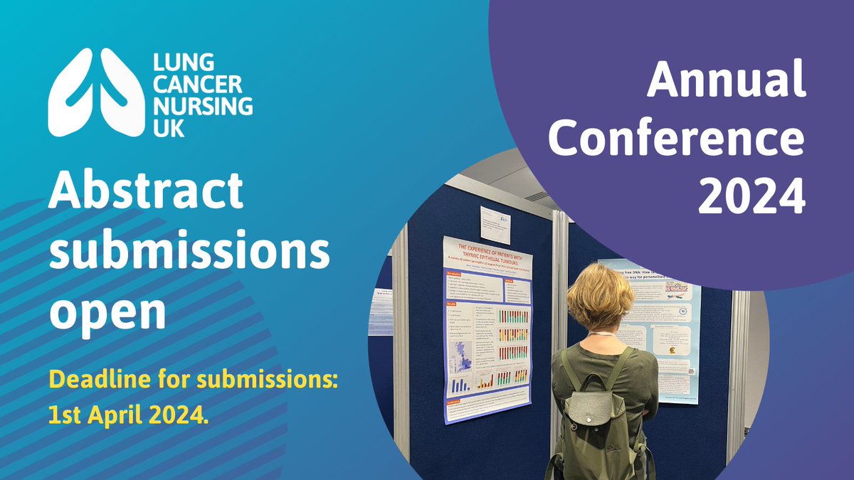 Abstracts are invited to the #LCNUK2024 Conference. Don't miss out on this fantastic opportunity to showcase your research abstracts & examples of best practice/service development; encore abstracts are also accepted ow.ly/W3Yp50NfVgM @BTOGORG @thoracic_forum @UKONSmember