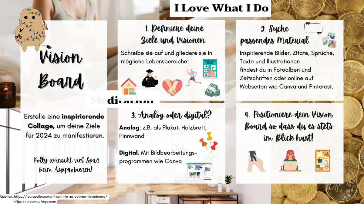 cozy_potatoes's tweet image. Was sind deine #Zukunftspläne für 2024? 🤔 Mit einem #Visionboard kannst  du dein ideales #neuesJahr vorstellbar und erreichbar machen. 🤩

#cozypotatoes  #diy #doityourself #basteln #tutorial #diyfun #collage #worklifestyle  #manifesting #minsetmatters #selfdevelopment #year2024