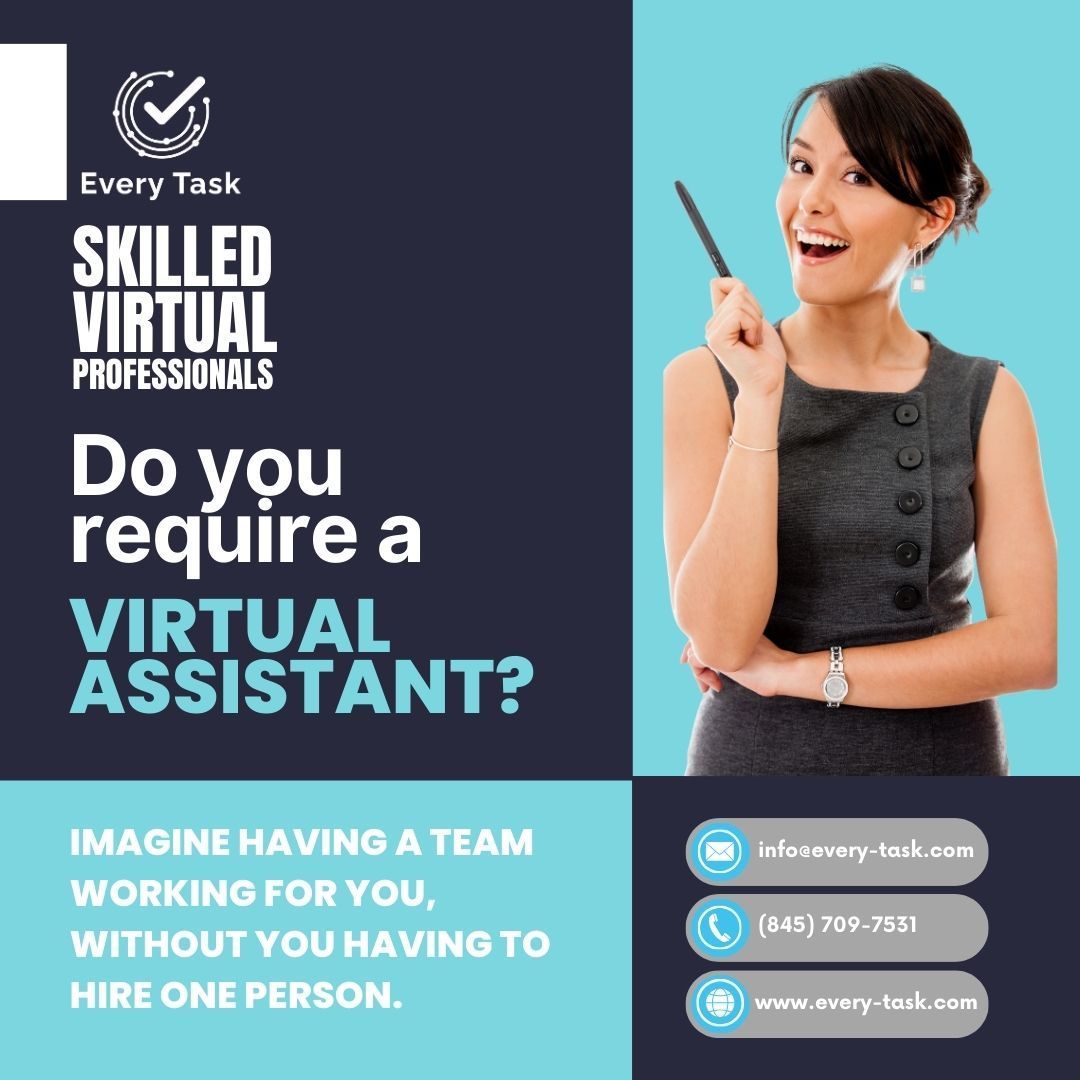 everytaskusa's tweet image. Let a virtual assistant lighten your work load! With a dedicated VA, you can focus on your core business without worrying about administrative tasks, managing schedules or answering emails.  Give us a call today!
every-task.com  

#everytask #virtualassistant #assistant