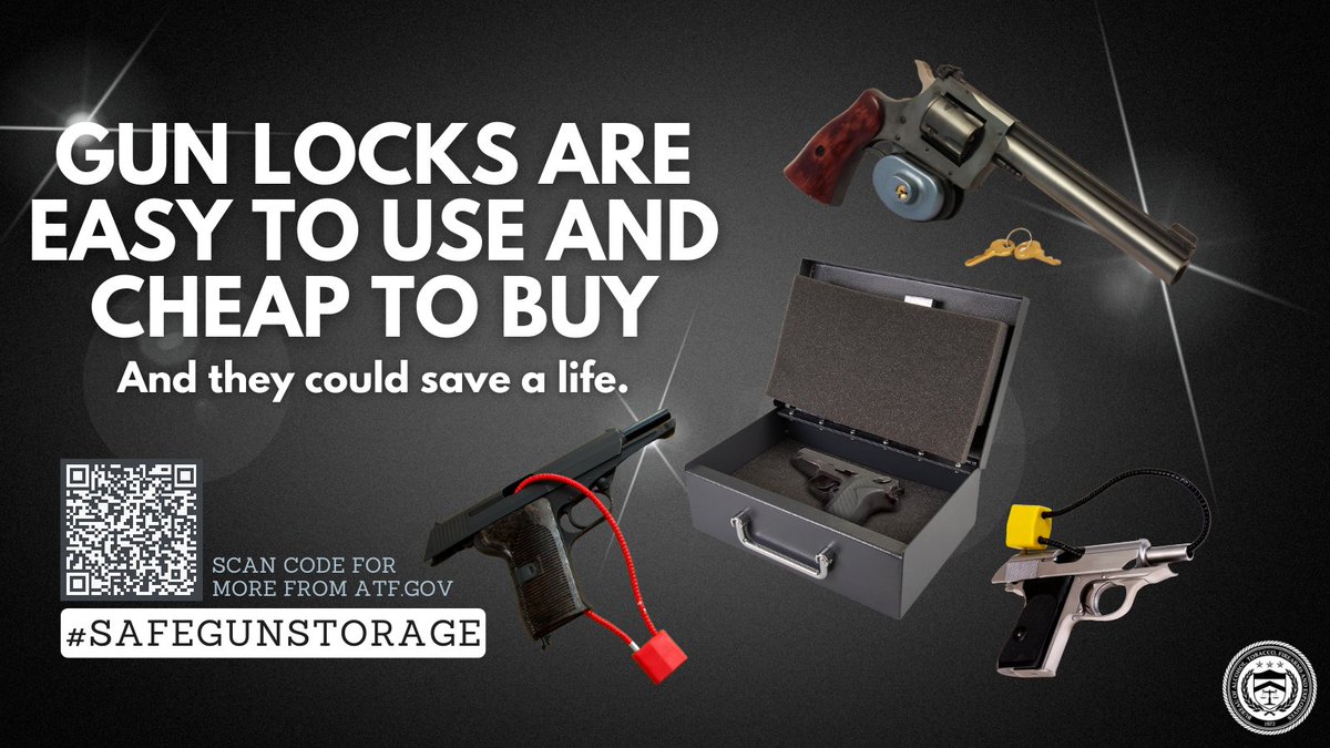 A firearm should always be stored safely and handled with care. When possible, take steps to prevent access to your gun by people who may be at risk, and ensure ammunition is stored and locked separately from any firearms. More at atf.gov/firearms/docs/…. #SafeGunStorage