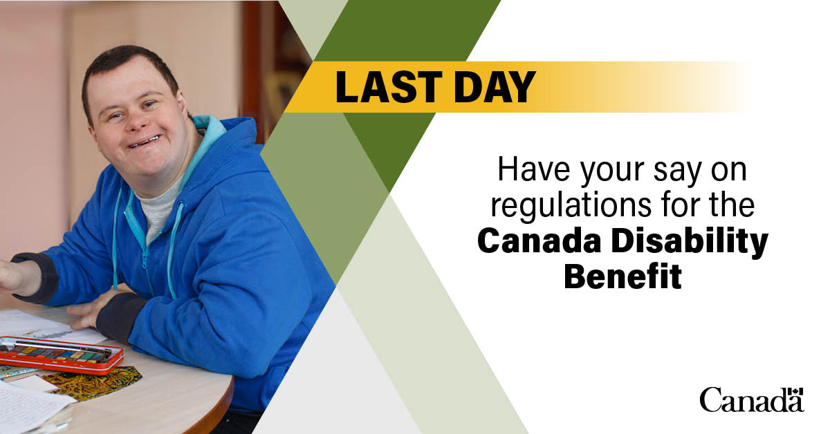 Do you have ideas on the design of the #CanadaDisabilityBenefit? You have until tomorrow to share your feedback on the benefit’s eligibility criteria, amount, application, payments, and more. ow.ly/u5Sy50QnoZr