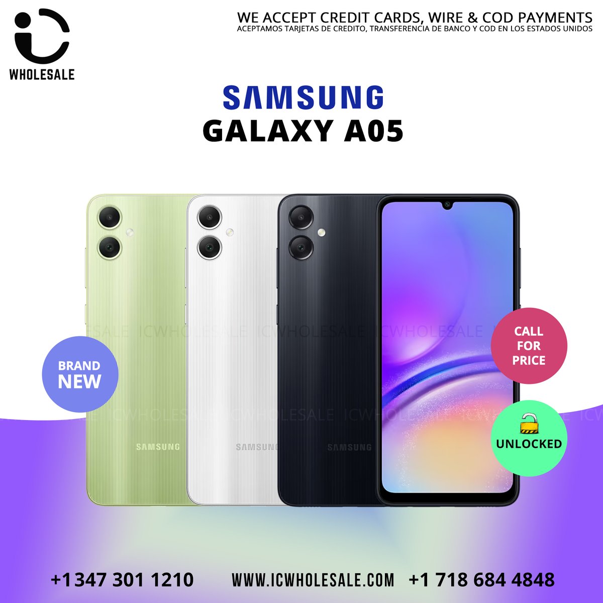 Selling Samsung Galaxy A05 (New) Unlocked phones from #Bronx. Buy Now by just clicking the link: icwholesale.com/samsung-galaxy…
Call Us: +1-718-684-4848 for same day delivery.
#samsunggalaxya05 #samsunga05 #a05 #samsunggalaxy #galaxya05 #Newyork #NYC #NY #Bronxny #android #smartphones