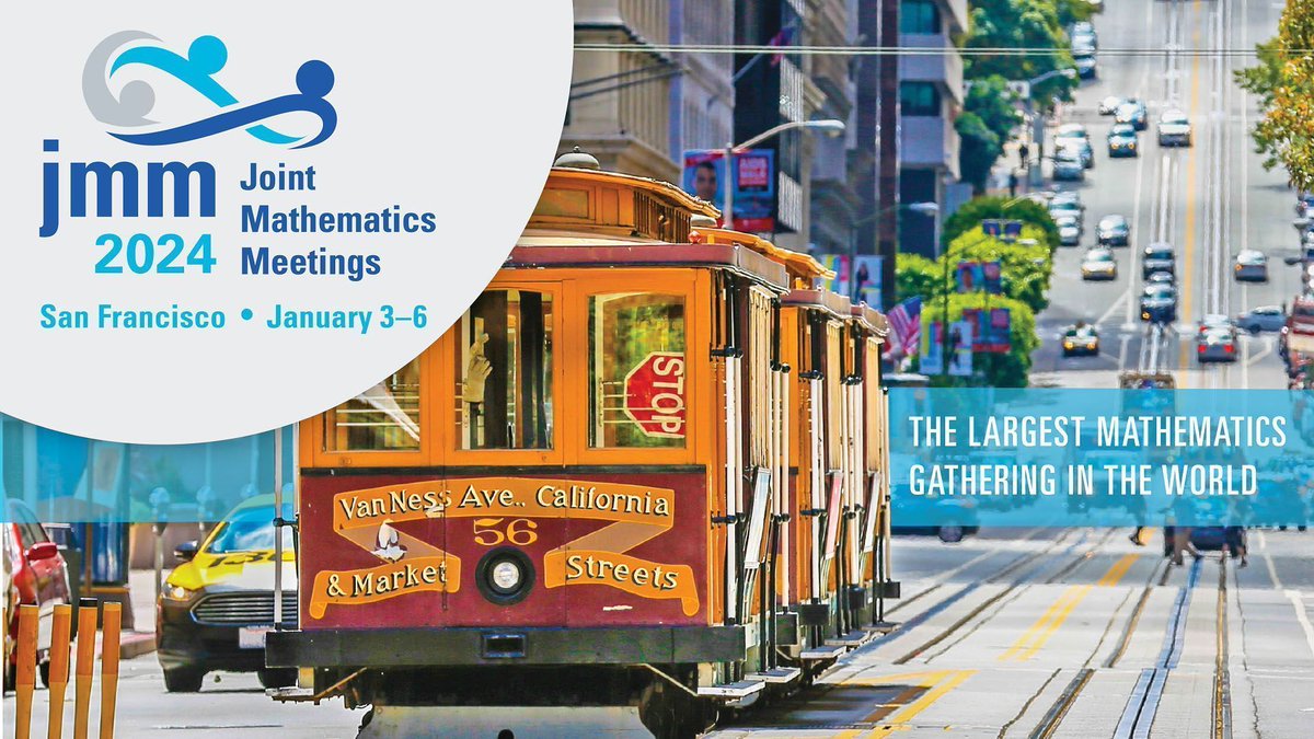 We are excited to see you in San Francisco! Thank you to each of our sponsors for helping make the JMM happen: @maplesoft @nsagov @pearson Centre de Recherches Mathématiques, @pimsmath @aarms_math and the Bose, Datta, Mukhopadhyay and Sarkar Fund.