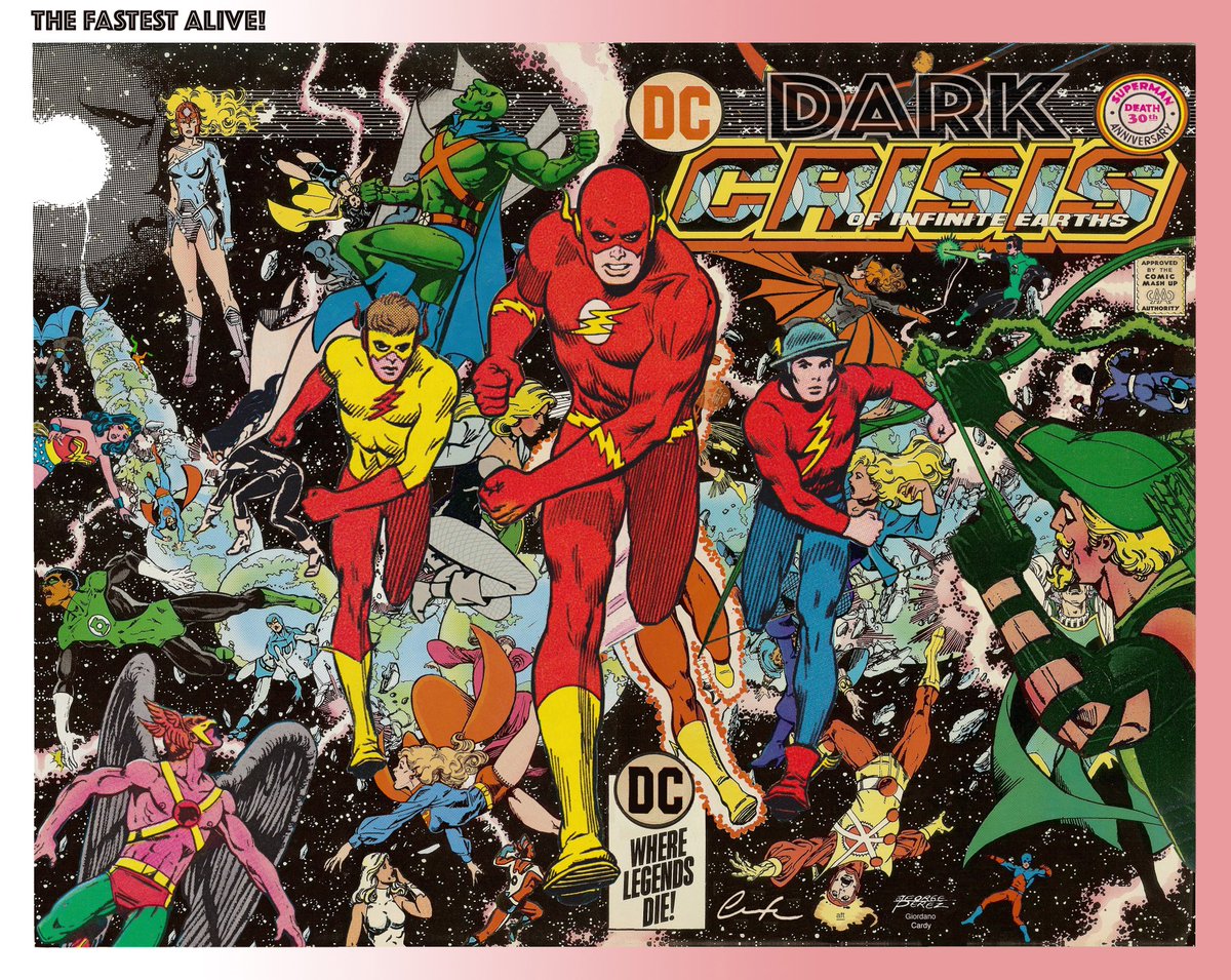 ChuckBrouilette's tweet photo. #OnThisDay in 1985 @DCOfficial celebrated #50YearsOfPublishingNewComics w #CrisisOnInfiniteEarths #comics #1 #1stMonthyYearLongSuperHeroSeries #consolidatesMultipleEarthsOfSuperHeroes #Earth3’s #CrimeSyndicate meet their end & #Earth4’s #CharltonComics-acquired heroes are intro’d https://t.co/Mbf3KqM6tf