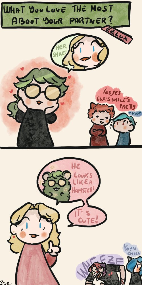 Fave things about their partners.
Part 2.

Ez can't escape the hamster allegation 
#HeartSteel #leagueoflegends #Ezreal #lux #ezlux #Settphel #sett #aphelios #kayn