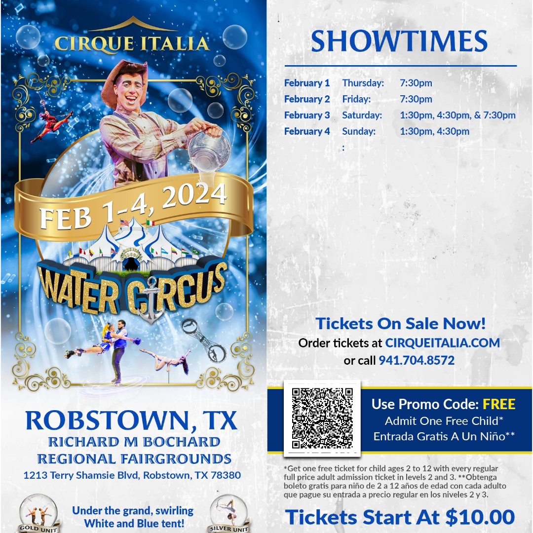 🎪⭐ Excitement is about to make a splash at the Richard M. Borchard Fairgrounds! 🌊 Get ready for an unforgettable experience as Cirque Italia Water Cirques rolls into town for 4 days of mesmerizing performances! 🤩
 📆Mark your calendars! FEB 1-4