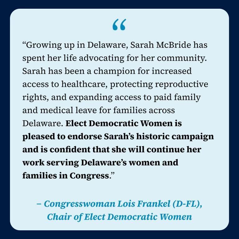 🚨 ENDORSEMENT ALERT! 🚨 I’m proud to have the support of @ElectDemWomen, the only Congressional member-led organization dedicated to electing more pro-choice Democratic women to Congress. When I’m elected, we’ll work together to protect reproductive freedoms and fight for…