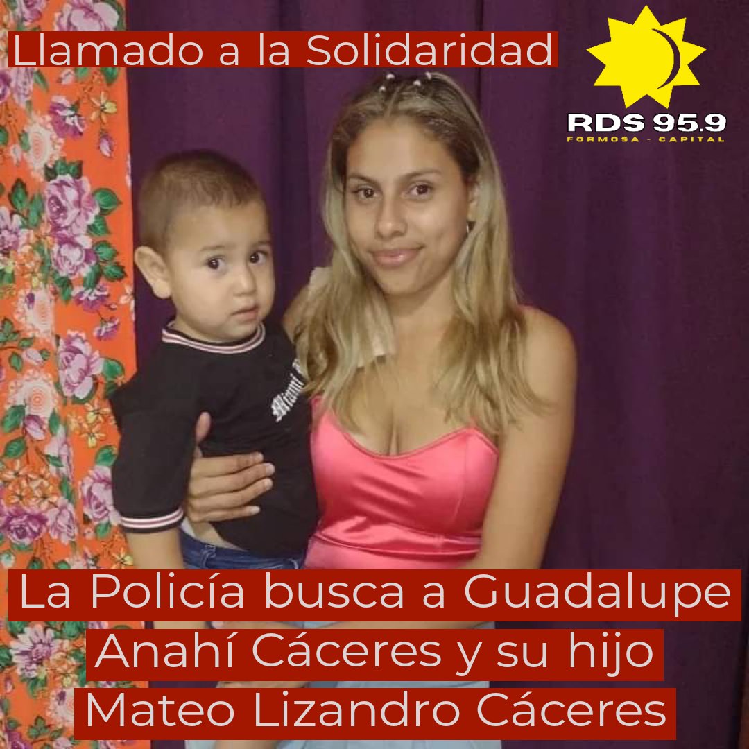 #PoliciaDeFormosa

📌𝐋𝐋𝐀𝐌𝐀𝐃𝐎 𝐀 𝐋𝐀 𝐒𝐎𝐋𝐈𝐃𝐀𝐑𝐈𝐃𝐀𝐃 ‼️

🚔La Policía busca a Guadalupe Anahí Cáceres y su hijo Mateo Lizandro Cáceres  

m.facebook.com/story.php?stor…