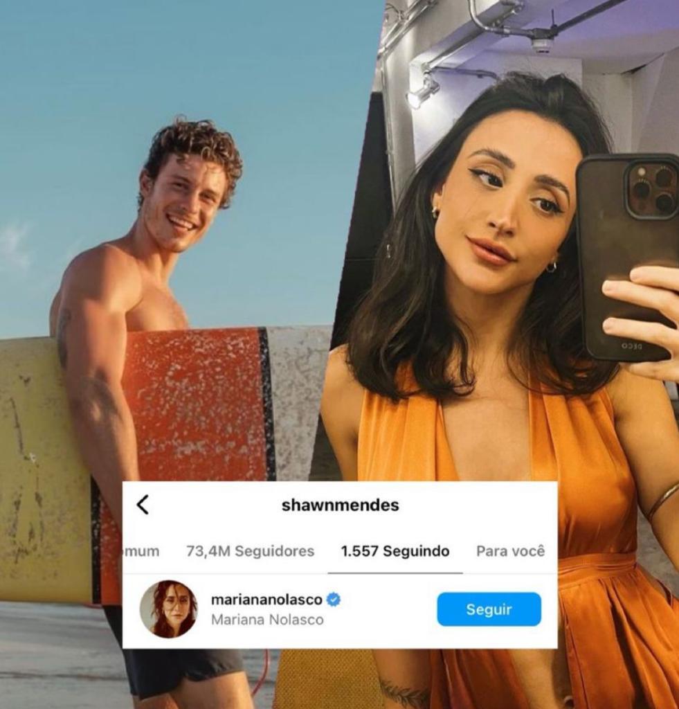 O cantor Shawn Mendes acaba de seguir a brasileira Mariana Nolasco no Instagram. O que será que vem por aí? É feat? É flerte? Estamos de olho e atento as novidades… 👁️