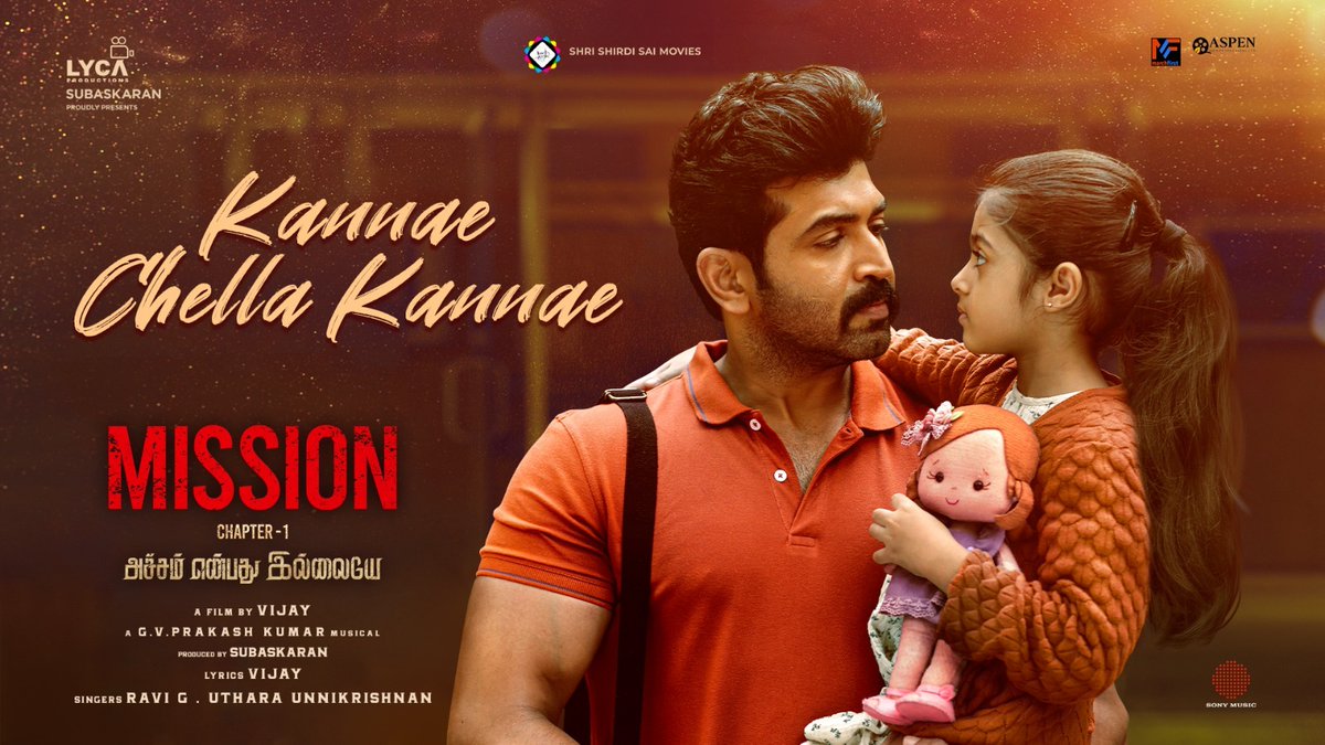 DineshAVFan's tweet photo. #Mission1stSingle ❤️ #KannaeChellaKannae from #MissionChapter1 is OUT NOW🎵▶️
⭐ @arunvijayno1
▶️ https://t.co/pFyPfc7mxI
Music @gvprakash
Lyrics #Vijay
Singers @ravig_official #UtharaUnnikrishnan
#MissionChapter1FromJan12
@LycaProductions @allindiaavfc https://t.co/EeJChFXbbP