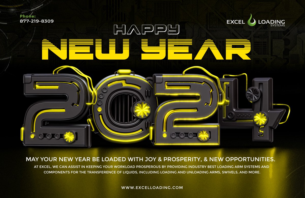 LoadingExcel's tweet image. We are thrilled to welcome in 2024 and we look forward to serving all your bulk fluid transferring needs.

excelloading.com

#toploadingarms #railcarloadingarms #bottomloadingarms #fluidtransferring #bulkfluidhandling