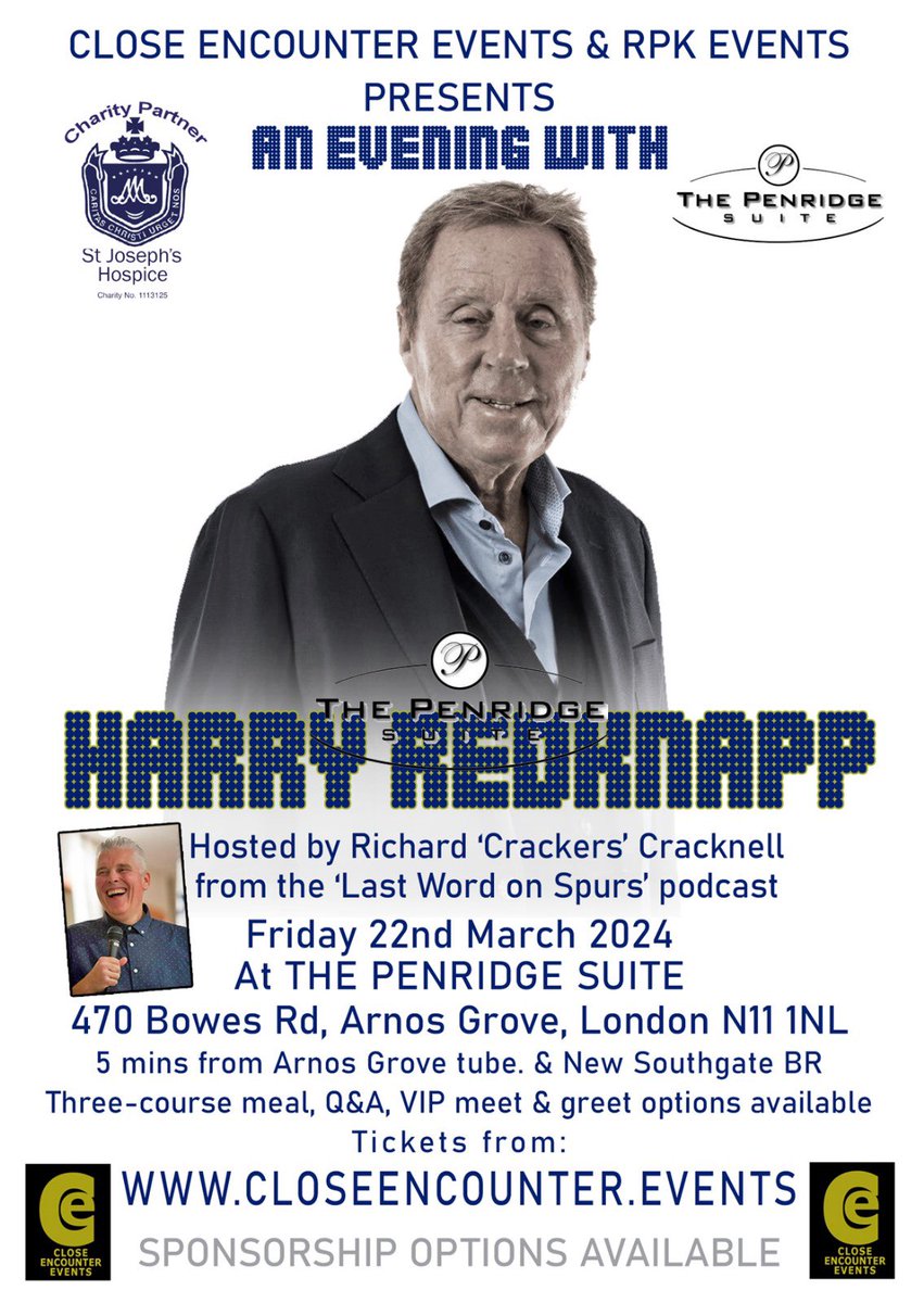 Tickets already selling fast for this one , don’t miss out @MrCracknell @BritishSportsM @PenridgeSuite @SpursSouth @Keeeeeefff @SMpromotions61 @No1THFCProgs pls RT #COYS #Tottenham