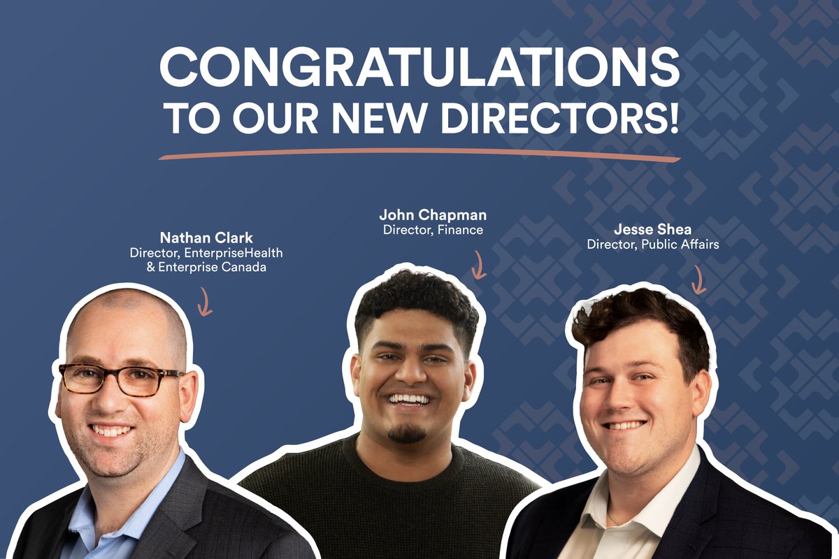 Enterprise (@entcanada) on Twitter photo New year, new roles!
We are thrilled to announce our new Directors, <a href="/NateC92/">Nate Clark</a>, John Chapman & <a href="/JesseJShea/">Jesse_Shea</a> . 🎉
These promotions reflect outstanding work and a commitment to delivering top level strategies, products and insights for our clients (and team!) every day. New year, new roles!
We are thrilled to announce our new Directors, <a href="/NateC92/">Nate Clark</a>, John Chapman & <a href="/JesseJShea/">Jesse_Shea</a> . 🎉
These promotions reflect outstanding work and a commitment to delivering top level strategies, products and insights for our clients (and team!) every day.