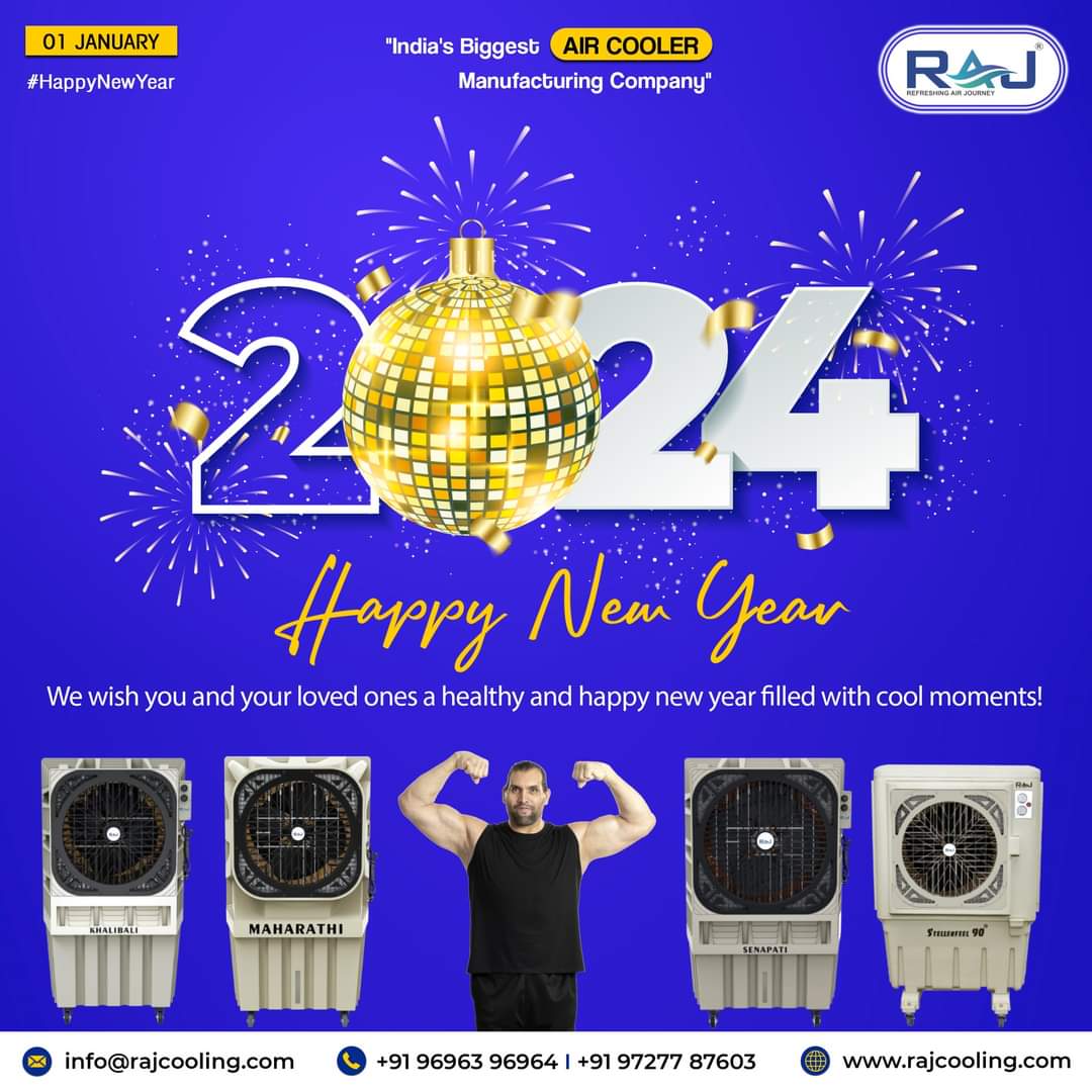𝗛𝗮𝗽𝗽𝘆 𝗡𝗲𝘄 𝗬𝗲𝗮𝗿 !! 🌟💫

We wish you and your loved ones a healthy and happy new year filled with cool momen
#khaliwithrajcooling #khali #Thegreatkhali #HappyNewYear #RajAirCooler #RajCoolingSystems #CoolestVibe  #NewYear #NewBeginning #NewYear2024