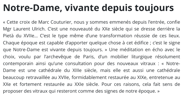 louvrepourtous's tweet photo. Dans Paris #NotreDame, le journal de l'Eglise catholique à Paris, @MgrUlrich justifie sa proposition de vitraux contemporains pour la cathédrale https://t.co/BNtrtus9Fy https://t.co/5l0rP6mcGc
