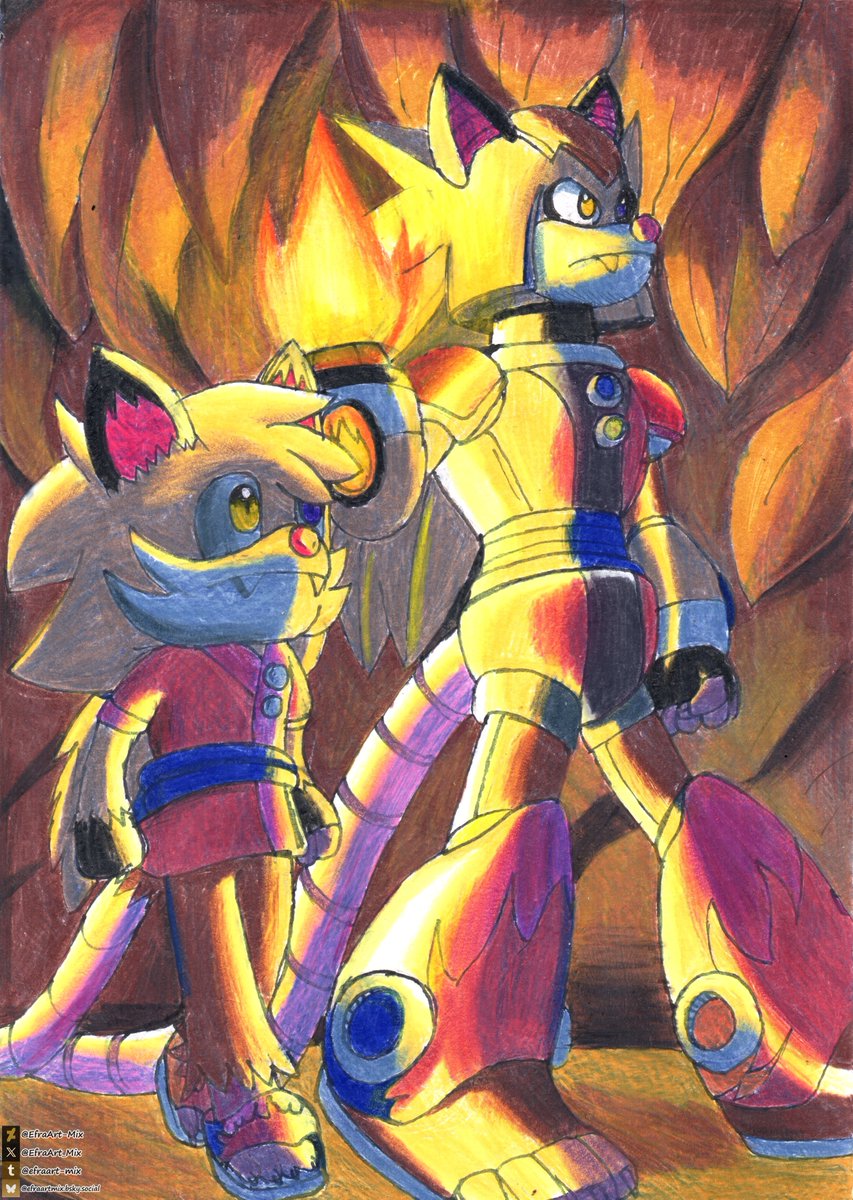 EfraArt_Mix's tweet photo. First art of 2024 :D, and it's a multiversal clash 😆😆😆, Elmet meets Elemental Warrior Opossum... Or something like that xD

#SonicTheHedgehog #SonicArtist #SonicFC #SonicOC #SonicFanCharacter #SonicFanCharacters #MegaMan #MegaManX #Maverick #MegaManFC #Opossum #TraditionalArt https://t.co/Sr5oFS6PxK