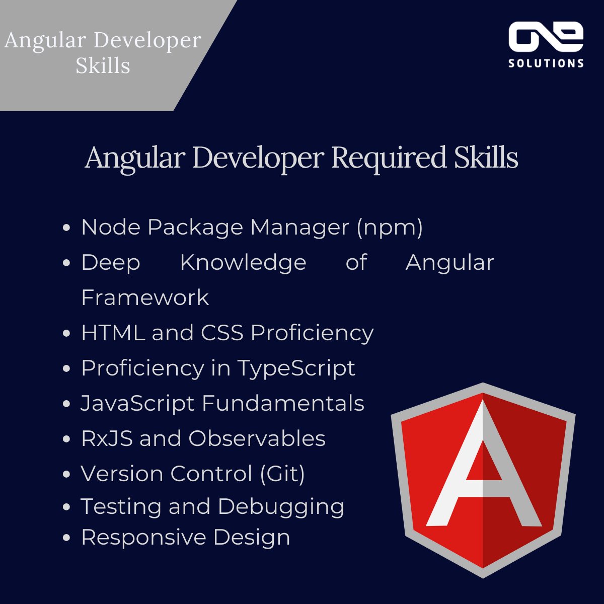 OneSolutionsWeb's tweet image. Angular Developer Required Skills 🔧📲
💻  Discover the main skills required for developing resilient and high-performance Angular apps.
#AngularDevelopment #WebDevSkills #AngularDeveloper #TechTalent #CodingMastery #onesolutionsweb #softwareservices #outsourcingservices
