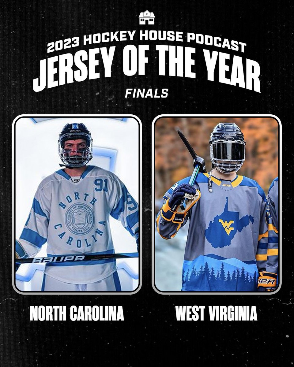 hockeyhousepod's tweet photo. Jersey of the Year | Finals 🏆

@UNCHockey vs @WVUD1Hockey 

VOTE BELOW ⬇️ https://t.co/zmV9mFJ0ac