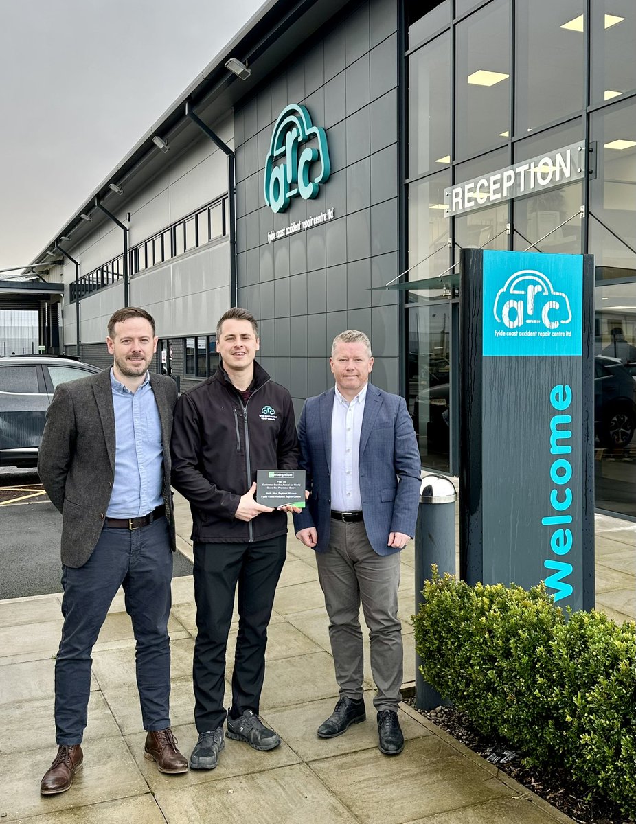 Congratulations and a Big Thank You to Dane Hyland and his team at Fylde Coast ARC. They have been awarded an Enterprise Customer Service Award, achieving a World Class Quarterly Net Promoter score for our Customer Repair. Keep up the excellent work!