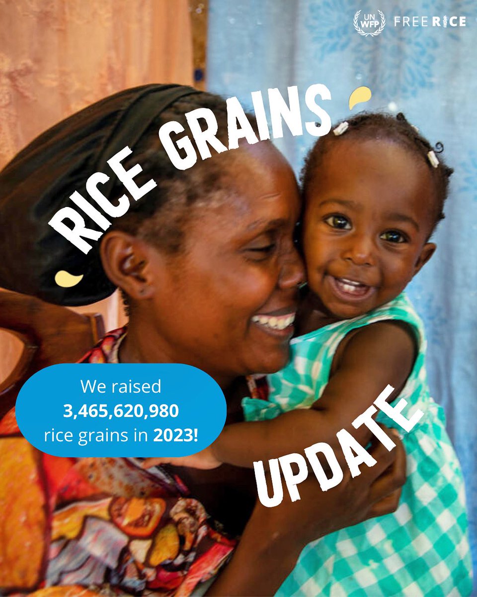 We raised over 3 billion rice grains in 2023 thanks to the help of our hunger heroes! That brings our total to over 224 billion lifetime grains 🤯 how much rice can we raise this year?