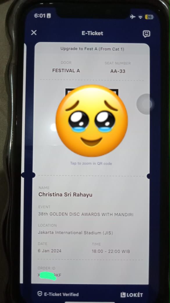 diiediie's tweet photo. WTS 2 tiket Golden Disc Award GDA Jakarta
Category : Festival A
Seat : AA-33 dan P-8
Harga 4jt, nego drop harga aja yaπ₯
#wts #wtb #wtsgda #wtbgda https://t.co/Pn4ej8IYO2