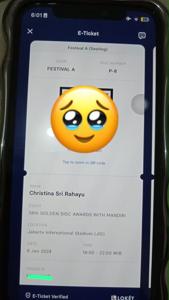 diiediie's tweet photo. WTS 2 tiket Golden Disc Award GDA Jakarta
Category : Festival A
Seat : AA-33 dan P-8
Harga 4jt, nego drop harga aja yaπ₯
#wts #wtb #wtsgda #wtbgda https://t.co/Pn4ej8IYO2