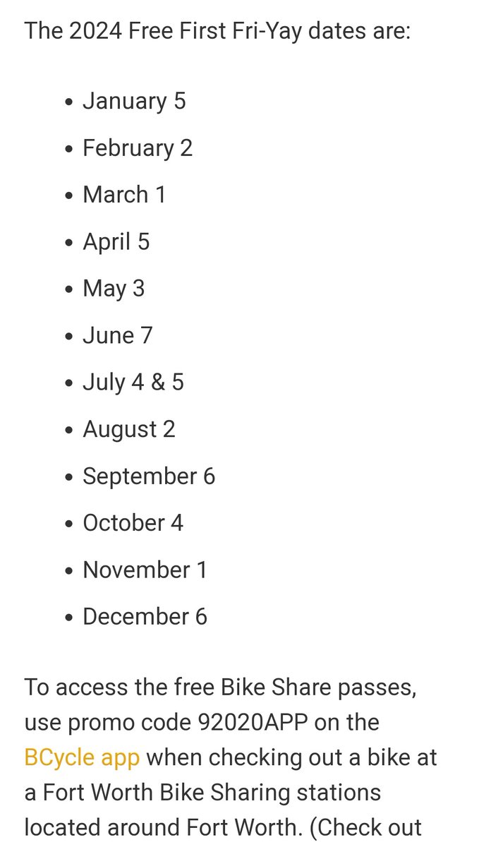 Free rides on Fridays with <a href="/fwbikesharing/">Fort Worth Bike Sharing</a> continues in 2024!
bluezonesproject.hs-sites.com/fortworth/friy…