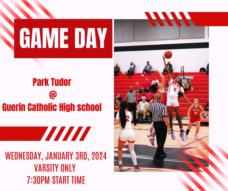 ParkTudorGBB's tweet photo. 🏀GAME DAY ALERT🏀 the Lady Panthers will take on Guerin Catholic tonight at 7:30. The game will be at Guerin, if you are planning to cheer on the Panthers in person. We hope to see you there! #packthehouse #ladypanthers #hsbasketball #basketball https://t.co/51CIkXmmcj