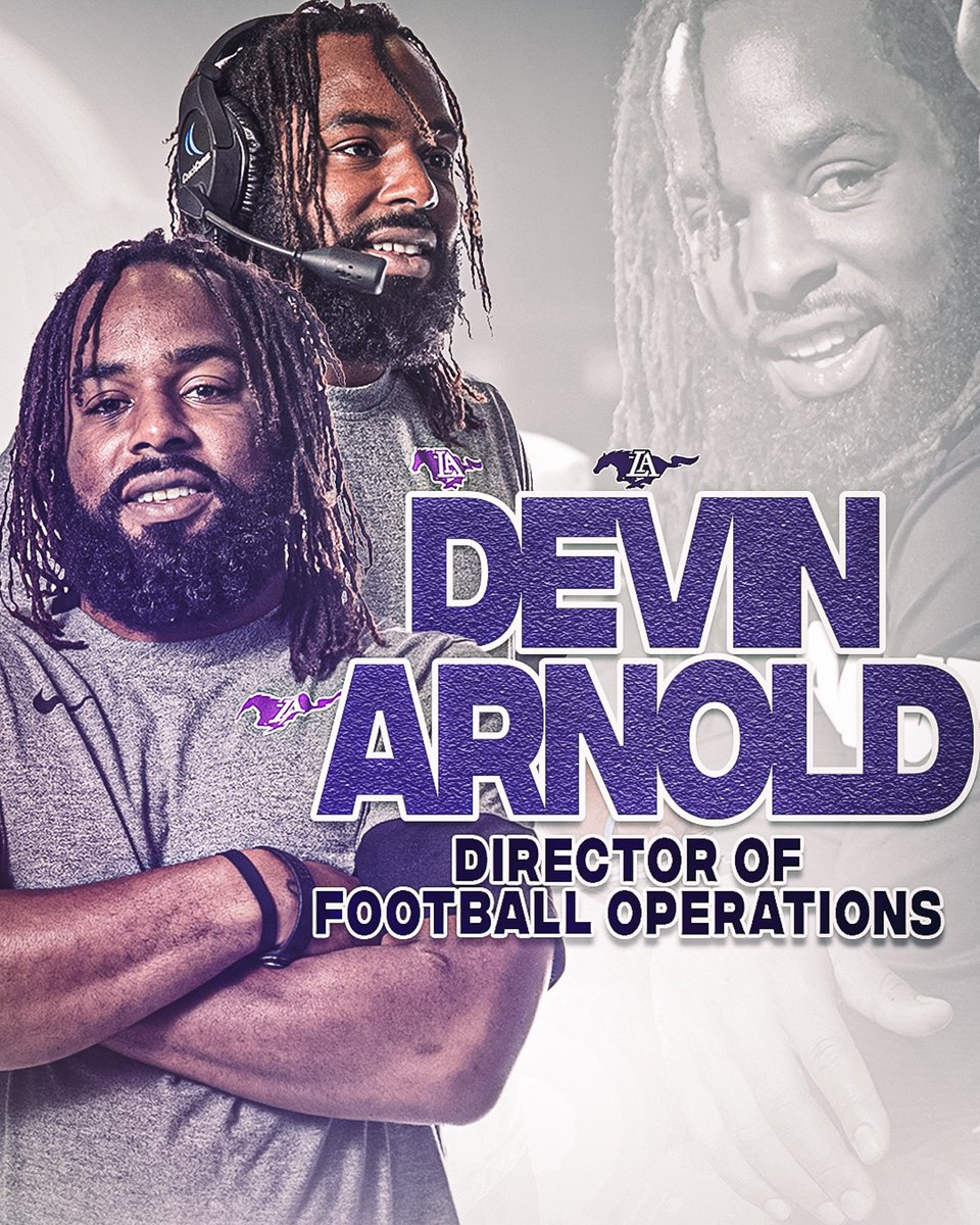 ‼️ANNOUNCEMENT‼️

Mustang Nation! Welcome Devin Arnold back to Mustang Football as Director of Football Operations! 💜🔥