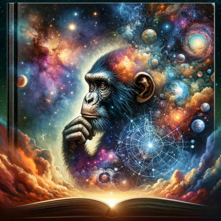 sfumato44's tweet photo. How DALLE hallucinates #CosmicPoems 😵‍💫

@the_ape_society https://t.co/b7jbRfZMrz