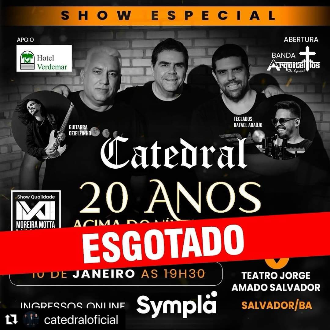 catedralnaveia's tweet photo. #Repost @catedraloficial 
・・・
O primeiro de 2024! 
Muito obrigado Salvador!

***ALÔ GALERA DE BELÉM, RECIFE E NATAL!!!
CORRAM PARA NÃO FICAR SEM O SEU INGRESSO!!!

#bandacatedral #novaturnê #ingressosesgotados #soldout #acimadoniveldomar20anos #emoção #sucesso #poprock #rock https://t.co/bhgApGyIsl