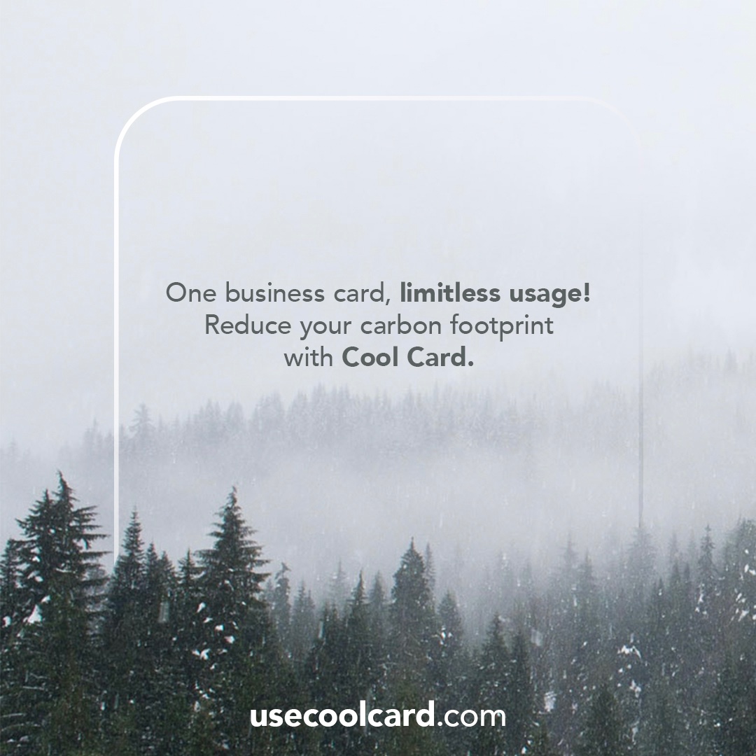 One business card, limitless usage! Reduce your carbon footprint with Cool Card. #usecoolcard #digitalbusinesscard #nfc #businesslife #dijitalkartvizit #sustainable